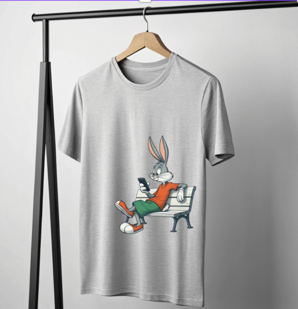 "Chill Bunny Scroll Tee" T-shirt